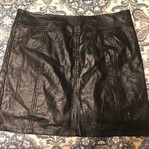 Black leather skirt